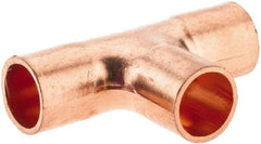 Value Collection - 1/8 x 1/8 x 1/8" Wrot Copper Pipe Tee - C x C x C - Eagle Tool & Supply