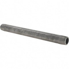 Value Collection - 3/8" Diam x 7" Long Steel Black Pipe Nipple - Threaded - Eagle Tool & Supply