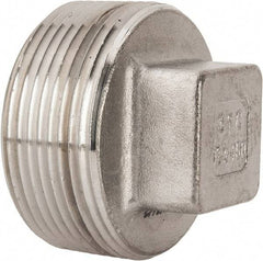 Value Collection - 1-1/2" Grade 316 Stainless Steel Pipe Square Head Plug - MNPT End Connections, 150 psi - Eagle Tool & Supply