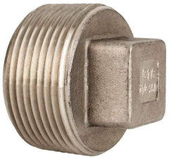 Value Collection - 1-1/4" Grade 316 Stainless Steel Pipe Square Head Plug - MNPT End Connections, 150 psi - Eagle Tool & Supply