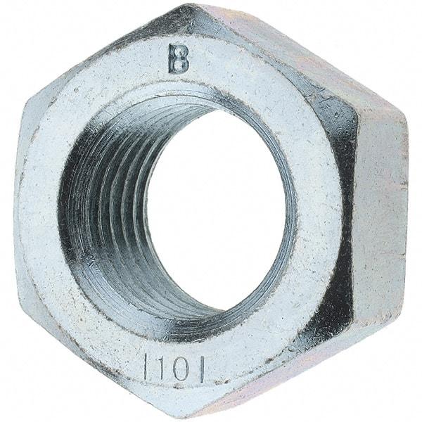 Import - M30x3.50 Metric Coarse Steel Right Hand Hex Nut - 46mm Across Flats, 24mm High, Zinc-Plated Finish - Eagle Tool & Supply