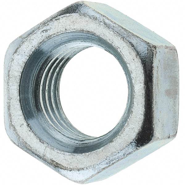 Value Collection - 3/4-10 UNC Steel Right Hand Hex Nut - 1-1/8" Across Flats, 0.6406" High, Zinc-Plated Finish - Eagle Tool & Supply