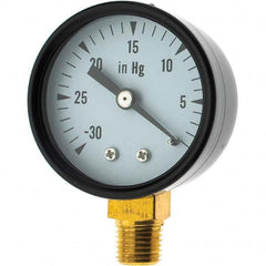 Value Collection - Vacuum Gauges Type: Analog Vacuum Gauge Thread Size: 1/4 - Eagle Tool & Supply