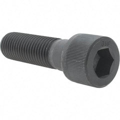 Value Collection - 1-1/8 - 7 UNC Hex Socket Drive, Socket Cap Screw - Alloy Steel, Black Oxide Finish, Partially Threaded, 4" Length Under Head - Eagle Tool & Supply