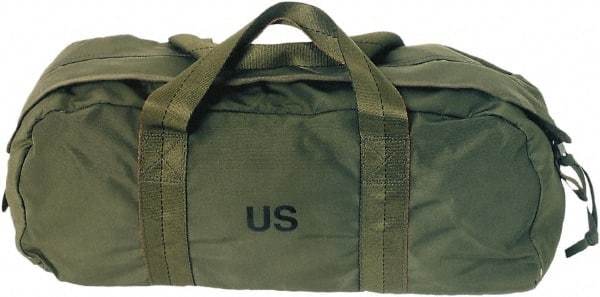 Ability One - 2 Pocket Olive Drab Canvas Tool Bag - 6" Wide x 19-1/2" Deep x 8-1/2" High - Eagle Tool & Supply