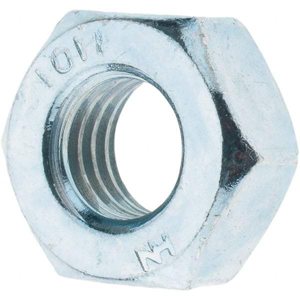 Value Collection - M10x1.50 Metric Coarse Steel Right Hand Hex Nut - 17mm Across Flats, 8mm High, Zinc-Plated Finish - Eagle Tool & Supply