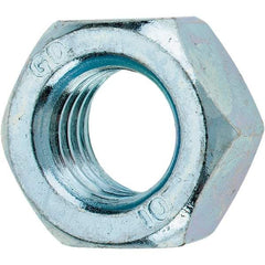 Value Collection - M12x1.75 Metric Coarse Steel Right Hand Hex Nut - 19mm Across Flats, 10mm High, Zinc-Plated Finish - Eagle Tool & Supply