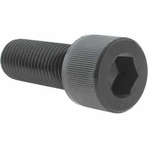 Value Collection - M30x3.50 Metric Coarse Hex Socket Drive, Socket Cap Screw - Grade 12.9 Alloy Steel, Black Oxide Finish, Fully Threaded, 80mm Length Under Head - Eagle Tool & Supply