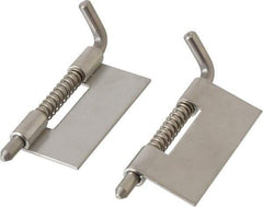 Value Collection - 7/8" Wide x 0.05" Thick, Spring Loaded Latch Hinge - Stainless Steel, Zinc Plated Finish - Eagle Tool & Supply