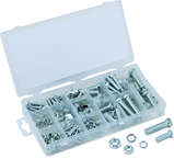 240 Pc. USS Nut & Bolt Assortment - Bolts; hex nuts and washers. Zinc oxide finish - Eagle Tool & Supply