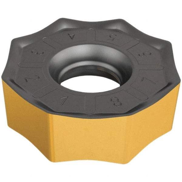 Iscar - ONMU100816 RM Grade IC808 Carbide Milling Insert - TiAlN/AlTiN/TiN Finish, 0.366" Thick, 1.035" Inscribed Circle, 1.6mm Corner Radius - Eagle Tool & Supply