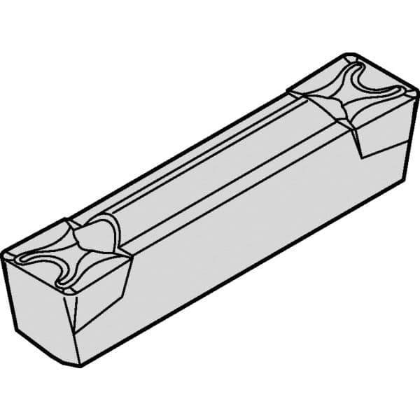 Kennametal - 0605A4G-U GMN Grade KCP10, 6.05mm Cutting Width Carbide Grooving Insert - 4.9mm Max Depth of Cut, Neutral, 0.8mm Corner Radius, TiCN/Al2O3 Finish - Eagle Tool & Supply