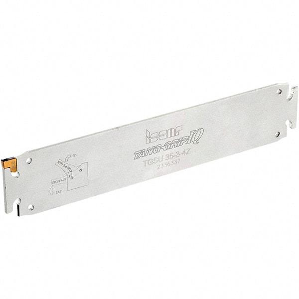Iscar - 1.378" Blade Height, 6mm Blade Width, 180mm OAL, Neutral Cut, Single End Indexable Cut-Off Blade - TGSU Blade, Tang-GripIQ Series - Eagle Tool & Supply