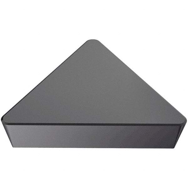 Iscar - TPG322 T Grade IN420 Ceramic Turning Insert - TiN Finish, 60° Triangle, 3/8" Inscr Circle, 1/8" Thick, 1/32" Corner Radius - Eagle Tool & Supply