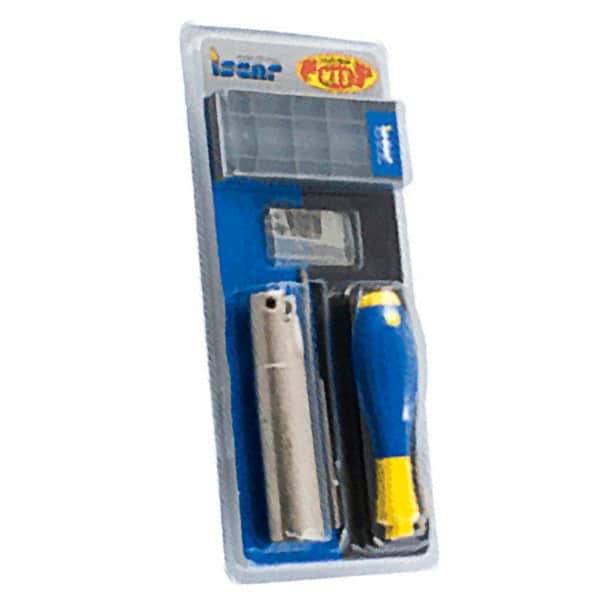 Iscar - 1" Cut Diam, 1" Shank Diam, Indexable Square Shoulder Helical End Mill - HM90 ADKT 1505PDR Inserts, Weldon Shank, Series Heli2000 - Eagle Tool & Supply