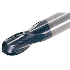 Iscar - 18mm Diam, 19mm LOC, 2 Flute Powdered Metal Ball End Mill - Single End, 79mm OAL, 16mm Shank Diam, Spiral Flute - Eagle Tool & Supply