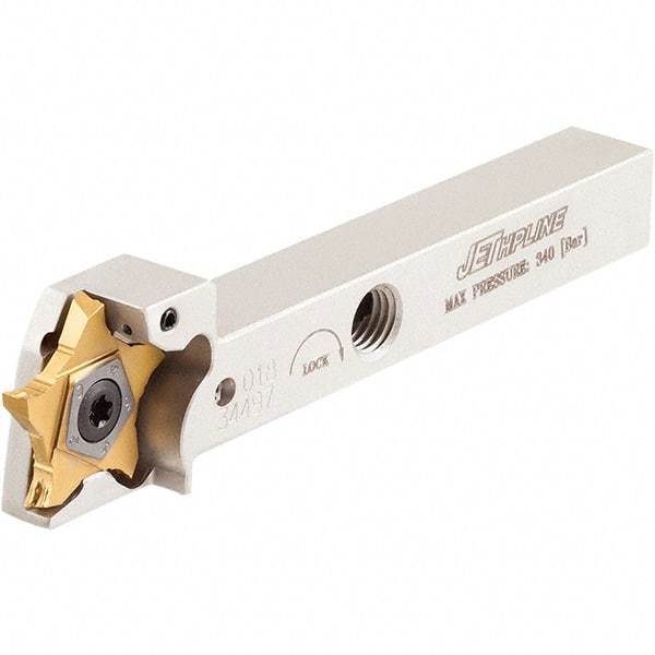 Iscar - External Thread, 0.256" Max Depth of Cut, 0.5mm Min Groove Width, 3.4" OAL, Left Hand Indexable Grooving Cutoff Toolholder - 1/2" Shank Height x 1/2" Shank Width, PENTA 24.. Insert Style, PCH Toolholder Style, Series PentaCut - Eagle Tool & Supply