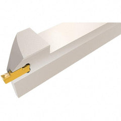 Iscar - HFH, External, Left Hand, 5.3mm Max Depth of Cut, 3 to 6mm Groove Width, Indexable Grooving Tool Holder - HFP.. Insert Compatibility, 25mm Shank Height, 25mm Shank Width, 150mm OAL - Eagle Tool & Supply
