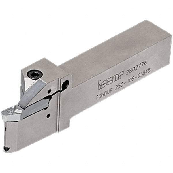 Iscar - FGHDU, External, Right Hand, 22.3mm Max Depth of Cut, Indexable Grooving Tool Holder - FGPAM Insert Compatibility, 25mm Shank Height, 25mm Shank Width, 150mm OAL, Through Coolant - Eagle Tool & Supply