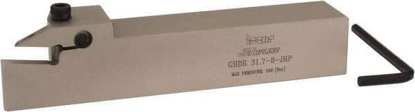 Iscar - GHD, External, Right Hand, 1" Max Depth of Cut, 0.26 to 0.327" Groove Width, Indexable Grooving Tool Holder - GI.., GPV.., TIP.. Insert Compatibility, 1-1/4" Shank Height, 1-1/4" Shank Width, 7" OAL, Through Coolant - Eagle Tool & Supply