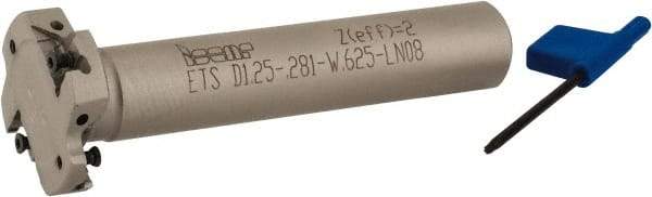 Iscar - Shank Connection, 9/32" Cutting Width, 5/16" Depth of Cut, 1-1/4" Cutter Diam, 2 Tooth Indexable Slotting Cutter - 5/8" Shank Diam, ETS-LN08 Toolholder, LNET Insert, Right Hand Cutting Direction - Eagle Tool & Supply