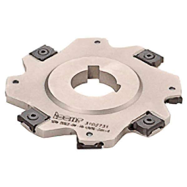 Iscar - Arbor Hole Connection, 1/8" Cutting Width, 0.55" Depth of Cut, 2-1/2" Cutter Diam, 7/8" Hole Diam, 8 Tooth Indexable Slotting Cutter - SDN-LN08 Toolholder, LNET Insert, Right Hand Cutting Direction - Eagle Tool & Supply