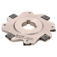 Iscar - Arbor Hole Connection, 5/32" Cutting Width, 0.55" Depth of Cut, 2-1/2" Cutter Diam, 7/8" Hole Diam, 8 Tooth Indexable Slotting Cutter - SDN-LN08 Toolholder, LNET Insert, Right Hand Cutting Direction - Eagle Tool & Supply