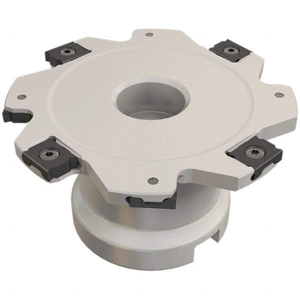 Iscar - Shell Mount A Connection, 0.157" Cutting Width, 22.5mm Depth of Cut, 80mm Cutter Diam, 22mm Hole Diam, 10 Tooth Indexable Slotting Cutter - FDN-LN08 Toolholder, LNET Insert, Right Hand Cutting Direction - Eagle Tool & Supply