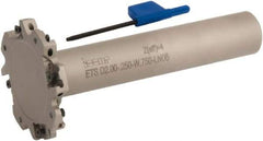 Iscar - Shank Connection, 1/4" Cutting Width, 5/8" Depth of Cut, 2" Cutter Diam, 4 Tooth Indexable Slotting Cutter - 3/4" Shank Diam, ETS-LN08 Toolholder, LNET Insert, Right Hand Cutting Direction - Eagle Tool & Supply