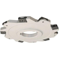 Iscar - Arbor Hole Connection, 0.197" Cutting Width, 22mm Depth of Cut, 80mm Cutter Diam, 22mm Hole Diam, 10 Tooth Indexable Slotting Cutter - SDN Toolholder, LNET Insert, Right Hand Cutting Direction - Eagle Tool & Supply