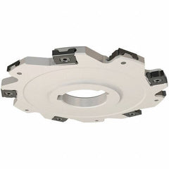 Iscar - Arbor Hole Connection, 0.157" Cutting Width, 14.8mm Depth of Cut, 63mm Cutter Diam, 22mm Hole Diam, 8 Tooth Indexable Slotting Cutter - SDN Toolholder, LNET Insert, Right Hand Cutting Direction - Eagle Tool & Supply