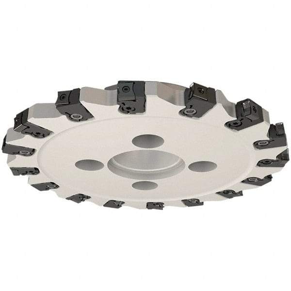 Iscar - Shell Mount C Connection, 0.551" Cutting Width, 58mm Depth of Cut, 250mm Cutter Diam, 60mm Hole Diam, 16 Tooth Indexable Slotting Cutter - FDN-CALN11 Toolholder, LNHT Insert, Right Hand Cutting Direction - Eagle Tool & Supply