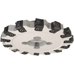 Iscar - Shell Mount Connection, 0.744" Cutting Width, 40mm Depth of Cut, 160mm Cutter Diam, 40mm Hole Diam, 10 Tooth Indexable Slotting Cutter - FDN-CALN15 Toolholder, LNHT, LNKX, LNMT, LNMW Insert, Right Hand Cutting Direction - Eagle Tool & Supply