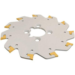 Iscar - Arbor Hole Connection, 3mm Cutting Width, 29mm Depth of Cut, 100mm Cutter Diam, 22mm Hole Diam, 8 Tooth Indexable Slotting Cutter - TGSF Toolholder, TAG Insert, Right Hand Cutting Direction - Eagle Tool & Supply