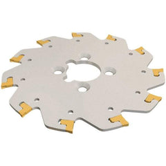Iscar - Arbor Hole Connection, 0.157" Cutting Width, 1.36" Depth of Cut, 4.921" Cutter Diam, 1-1/4" Hole Diam, 10 Tooth Indexable Slotting Cutter - TGSF Toolholder, TAG Insert, Right Hand Cutting Direction - Eagle Tool & Supply