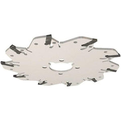 Iscar - Arbor Hole Connection, 0.132" Cutting Width, 29mm Depth of Cut, 100mm Cutter Diam, 22mm Hole Diam, 6 Tooth Indexable Slotting Cutter - GM-DG Toolholder, GIM, GIMY, GIP, GIPA Insert, Right Hand Cutting Direction - Eagle Tool & Supply