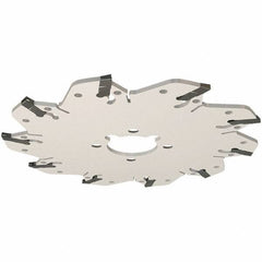 Iscar - Arbor Hole Connection, 0.132" Cutting Width, 34mm Depth of Cut, 125mm Cutter Diam, 32mm Hole Diam, 8 Tooth Indexable Slotting Cutter - GM-DG Toolholder, GIM, GIMY, GIP, GIPA Insert, Right Hand Cutting Direction - Eagle Tool & Supply