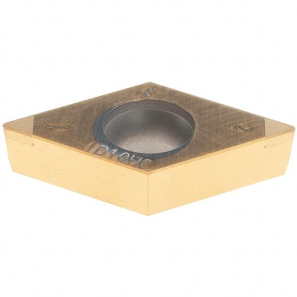Iscar - DCMW3-1 M2 Grade IB10HC PCBN Turning Insert - TiN Finish, 55° Diamond, 3/8" Inscr Circle, 5/32" Thick, 1/64" Corner Radius - Eagle Tool & Supply