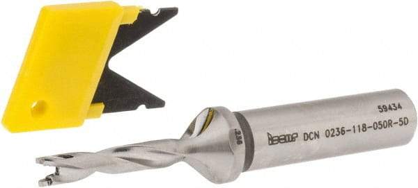 Iscar - 0.236" to 1/4" Diam, 5xD, 1.18" Max Depth, 1/2" Shank Diam, 3-1/2" OAL, Replaceable-Tip Drill - FCP, ICK, ICK-2M, ICM, ICN, ICP, iCP-2M Insert, 6 Seat Size, 45390069 Toolholder, Series SumoCham - Eagle Tool & Supply