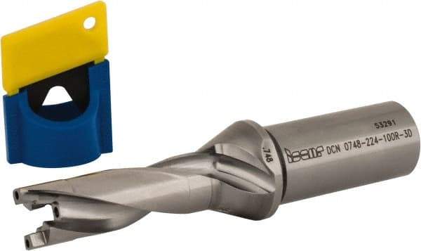 Iscar - 3/4" to 0.783" Diam, 3xD, 2.24" Max Depth, 1" Shank Diam, 5.63" OAL, Replaceable-Tip Drill - FCP, ICK, ICK-2M, ICM, ICN, ICP, iCP-2M Insert, 19 Seat Size, 45390721 Toolholder, Series SumoCham - Eagle Tool & Supply