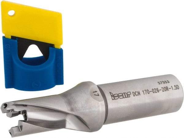 Iscar - 17mm to 17.9mm Diam, 1.5xD, 26mm Max Depth, 20mm Shank Diam, 102.4mm OAL, Replaceable-Tip Drill - FCP, ICK, ICK-2M, ICM, ICN, ICP, iCP-2M Insert, 17 Seat Size, 45391174 Toolholder, Series SumoCham - Eagle Tool & Supply