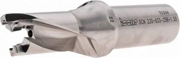Iscar - 22 to 22.9mm Diam, 1.5xD, 33mm Max Depth, 25mm Shank Diam, 123.8mm OAL, Replaceable Tip Drill - FCP, ICK, ICK-2M, ICM, ICN, ICP, ICP-2M Insert, 22 Seat Size, DCN Toolholder, Series SumoCham - Eagle Tool & Supply