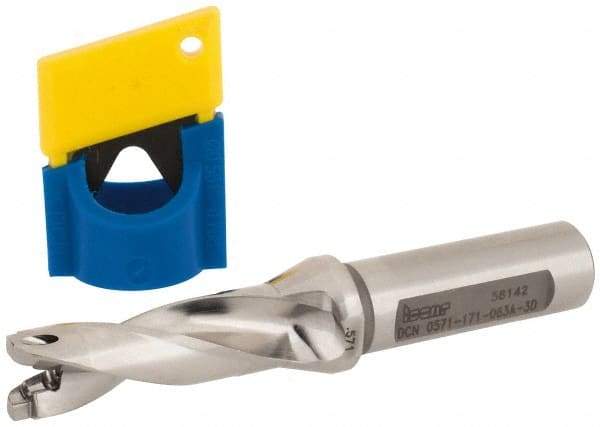 Iscar - 0.571" to 0.587" Diam, 3xD, 1.71" Max Depth, 5/8" Shank Diam, 4.4" OAL, Replaceable-Tip Drill - FCP, ICK, ICK-2M, ICM, ICN, ICP, iCP-2M Insert, 14 Seat Size, 45391729 Toolholder, Series SumoCham - Eagle Tool & Supply