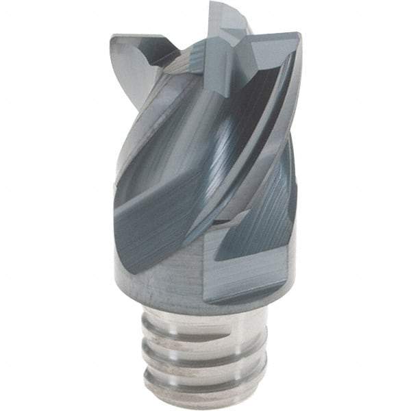 Iscar - MM EC-CFT08 IC908 Grade Carbide End Mill Milling Tip Insert - TiAlN Coated, 4 Flutes, 12mm Cut Diam, 9mm Depth of Cut, 16.5mm Extension, 0.02" Cnr Rad, 38° Helix Angle - Eagle Tool & Supply