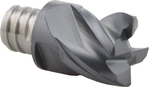 Iscar - MM EC-CF Grade IC908 Carbide End Milling Tip Insert - TiAlN Finish, 4 Flutes, 12.7mm Cutting Diam, 9.5mm Depth of Cut, 16.5mm Extension, 38° Helix - Eagle Tool & Supply