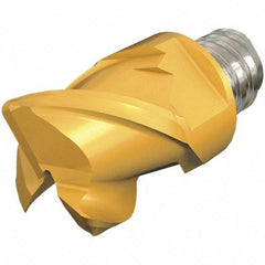 Iscar - MM EC Grade IC908 Carbide End Milling Tip Insert - TiAlN Finish, 3 Flutes, 5/16" Cutting Diam, 0.2" Depth of Cut, 0.39" Extension, 0.03" Cnr Rad, 45° Helix - Eagle Tool & Supply