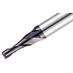 Iscar - 1° Taper Angle per Side, 8mm Small End Diam, 25mm LOC, Solid Carbide 2 Flute Tapered Square End Mill - TiAlN Finish, 70mm OAL, 8mm Shank Diam, Spiral Flute, 30° Helix - Eagle Tool & Supply