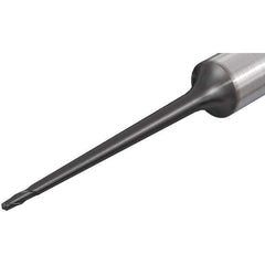 Iscar - 6mm Diam, 12mm LOC, 2 Flute Solid Carbide Ball End Mill - TiAlN Finish, Single End, 90mm OAL, 8mm Shank Diam, Spiral Flute - Eagle Tool & Supply