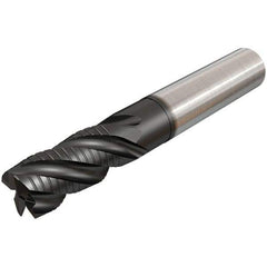 Iscar - 16mm Diam, 34mm LOC, 4 Flute Solid Carbide 45° Corner Chamfer Roughing End Mill - TiAlN Finish, 100mm OAL, 16mm Shank Diam, Single End, Extended Reach, 38° Helix - Eagle Tool & Supply