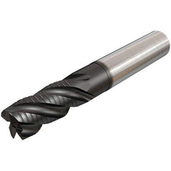 Iscar - 12mm Diam, 26mm LOC, 4 Flute Solid Carbide 45° Corner Chamfer Roughing End Mill - TiAlN Finish, 83mm OAL, 12mm Shank Diam, Single End, Extended Reach, 38° Helix - Eagle Tool & Supply